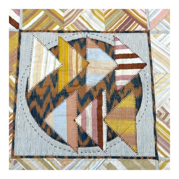 Vintage Handcrafted Quilt Crop Rotation Farm Cottagecore Wall Hanging 29" - Picture 2 of 5